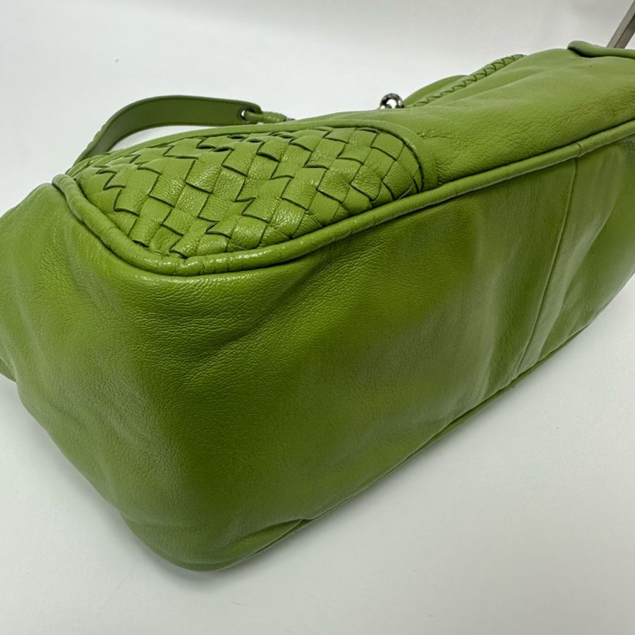 【赫蒂國際精品】Bottega Veneta 綠色編織皮革肩背包 vintage-12