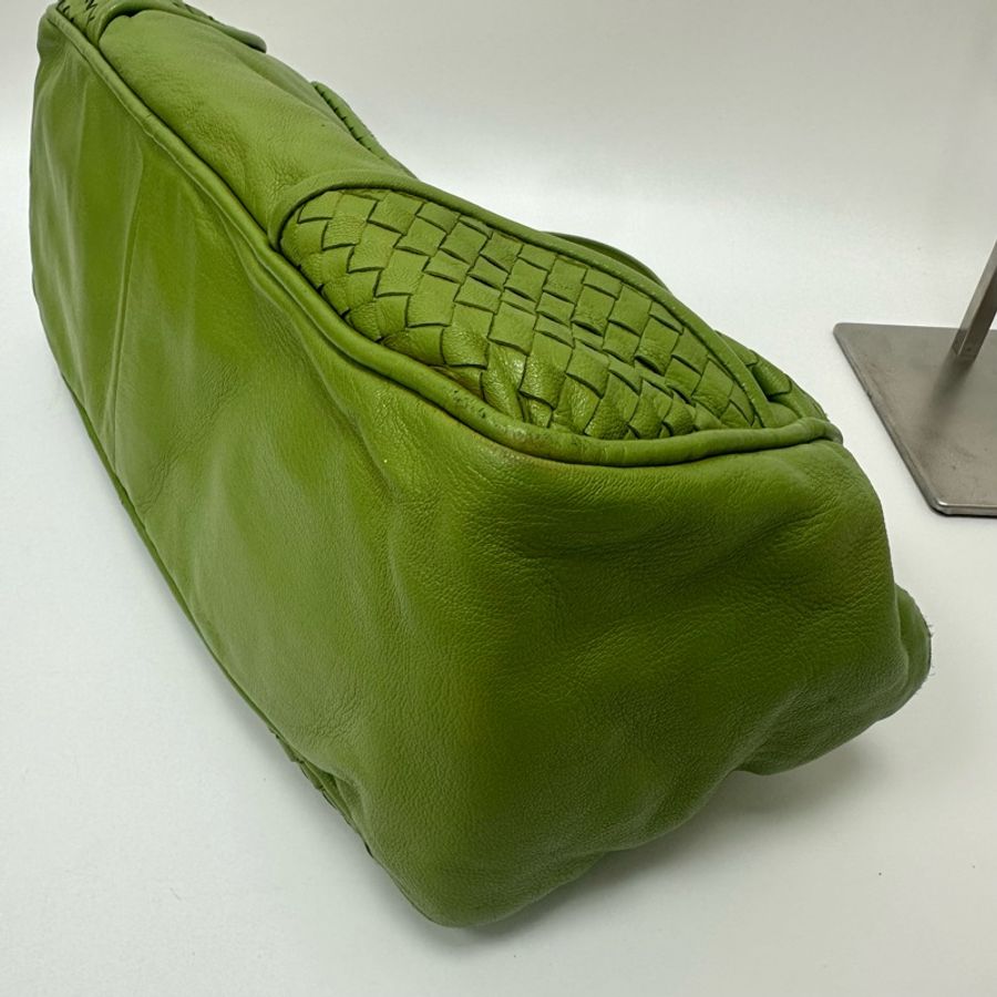【赫蒂國際精品】Bottega Veneta 綠色編織皮革肩背包 vintage-13