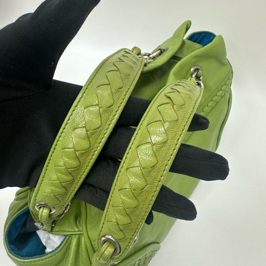 【赫蒂國際精品】Bottega Veneta 綠色編織皮革肩背包 vintage-14