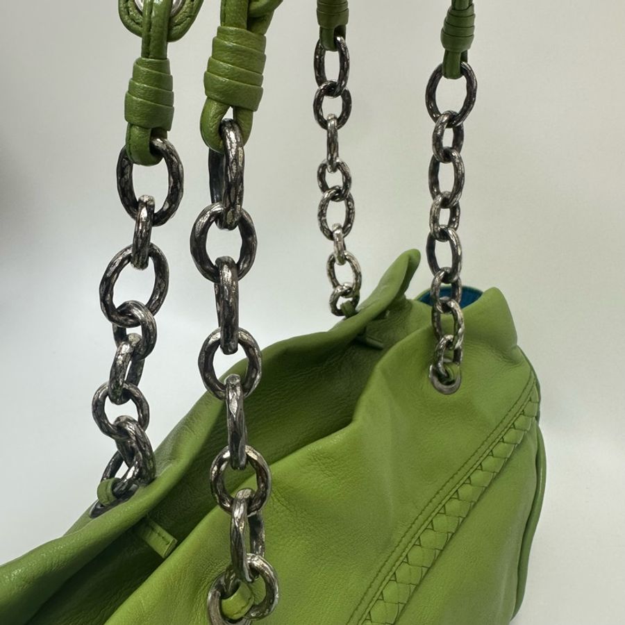 【赫蒂國際精品】Bottega Veneta 綠色編織皮革肩背包 vintage-15