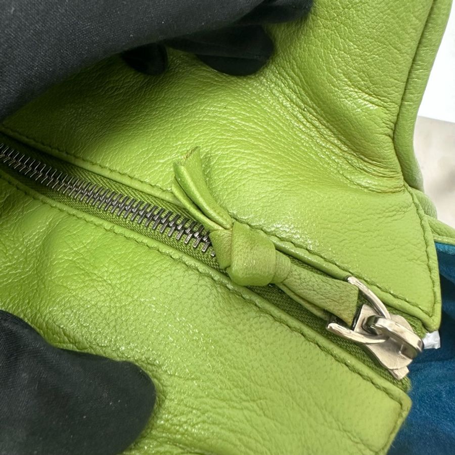 【赫蒂國際精品】Bottega Veneta 綠色編織皮革肩背包 vintage-19