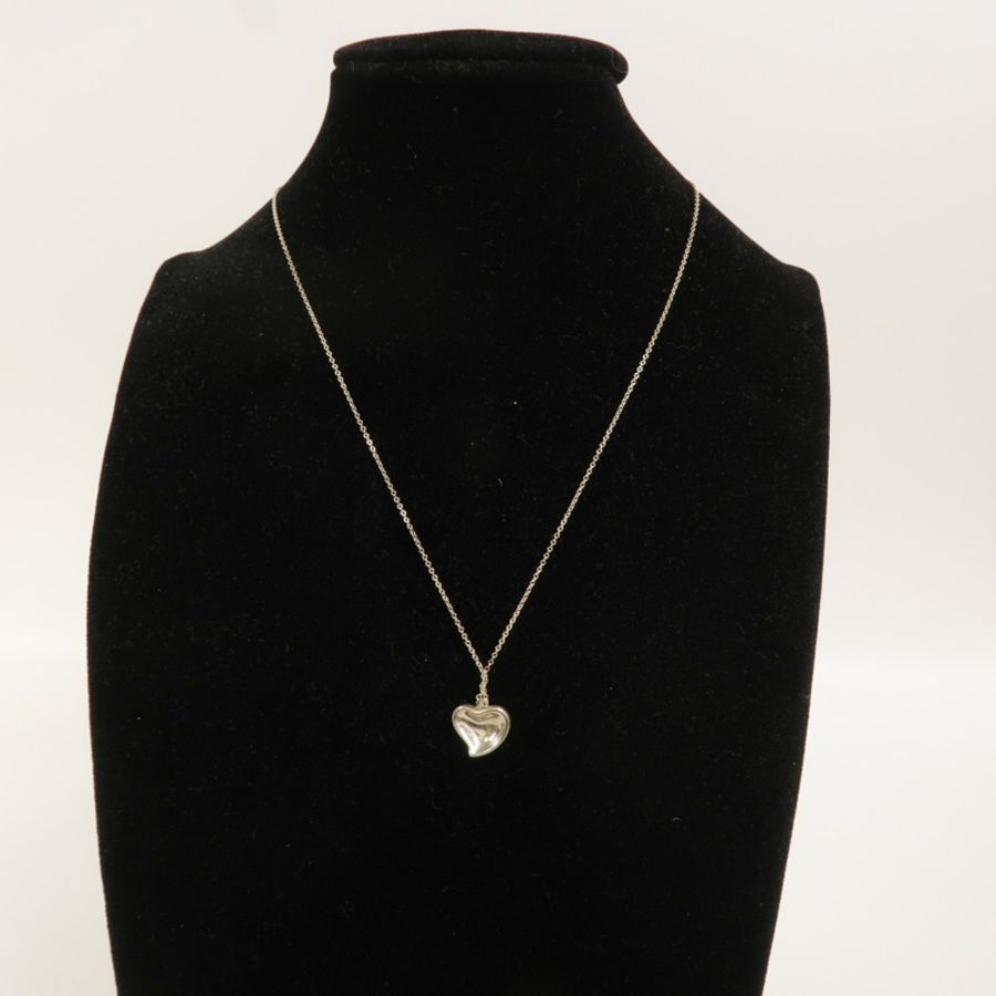 TIFFANY&CO 925純銀Elsa Peretti Full Heart Necklace項鍊-8