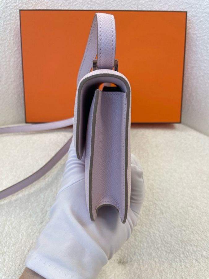 Hermes 愛馬仕 康康elan 夢幻紫 epsom皮 銀扣 附件(防塵袋 盒子)-3