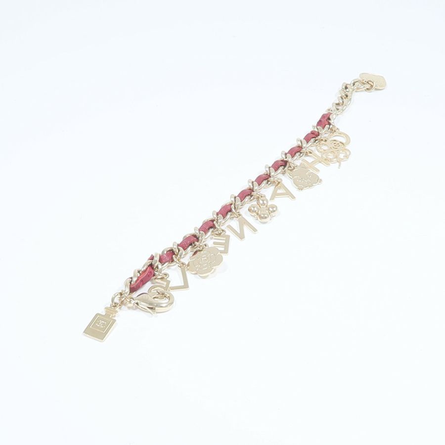 CHANEL 金屬/皮革Multi Charm Bracelet手鏈-7