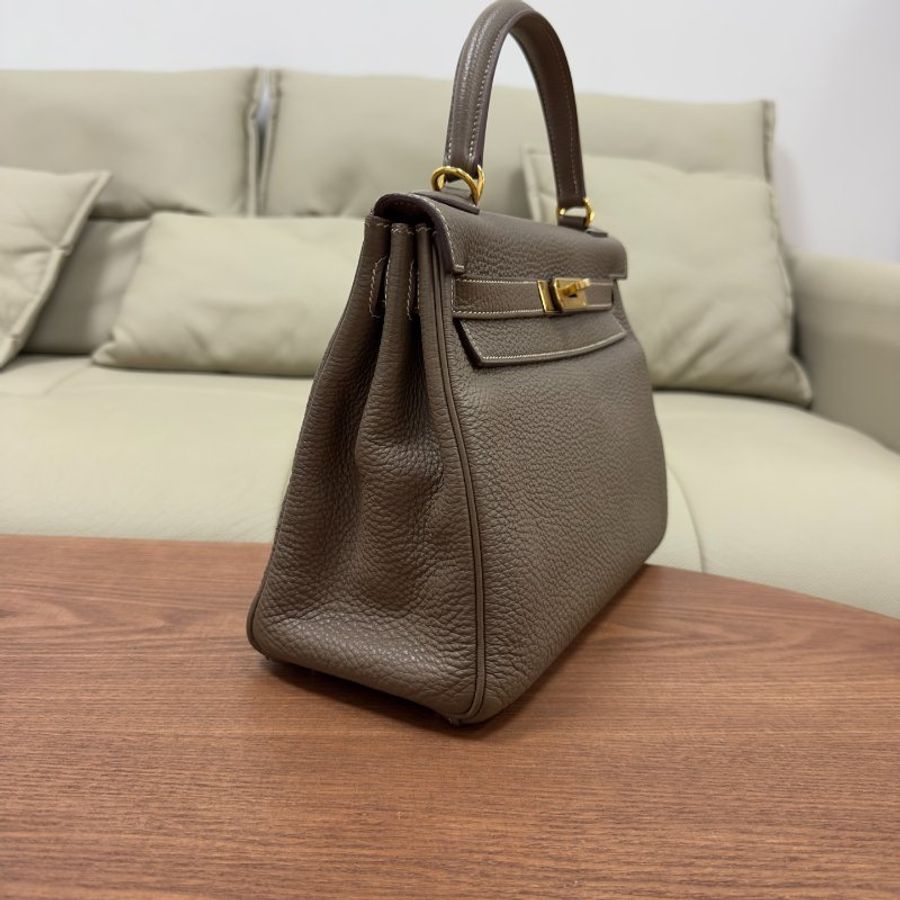 愛馬仕Hermes Kelly28 大象灰金扣 Togo皮-2