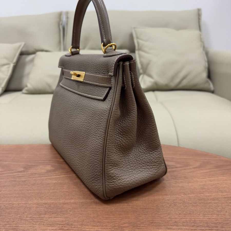 愛馬仕Hermes Kelly28 大象灰金扣 Togo皮-3