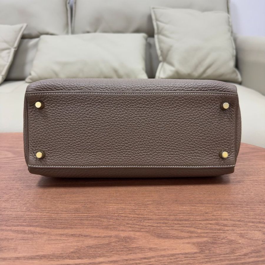 愛馬仕Hermes Kelly28 大象灰金扣 Togo皮-4