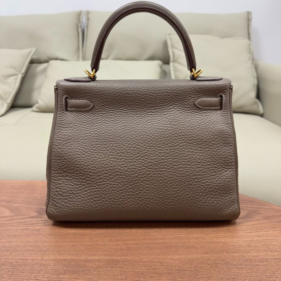 愛馬仕Hermes Kelly28 大象灰金扣 Togo皮-6