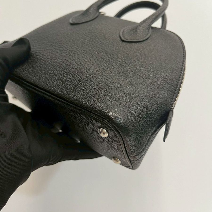 Hermes Mini Bolide 黑銀山羊皮 全新G刻-12
