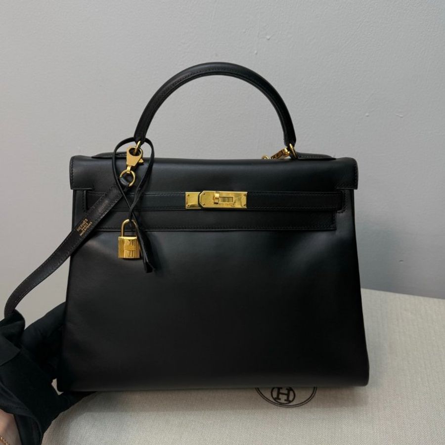 愛馬仕Hermes Kelly32 黑金box皮-5
