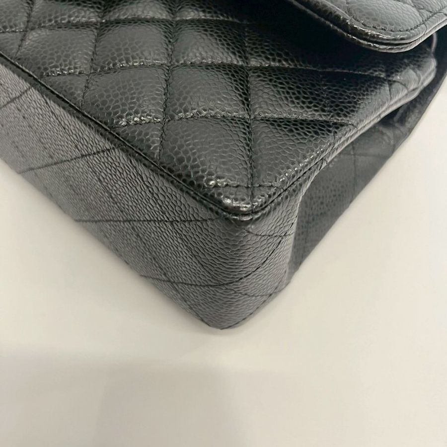 Chanel CF23 黑銀荔枝牛-11