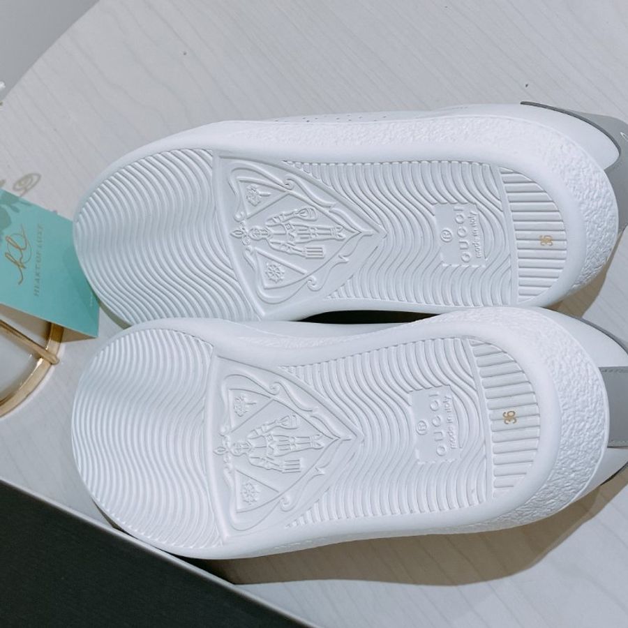 TK2102 Gucci 古馳GG字休閑鞋 Leather Perforated GG Sneakers White X Grey-9