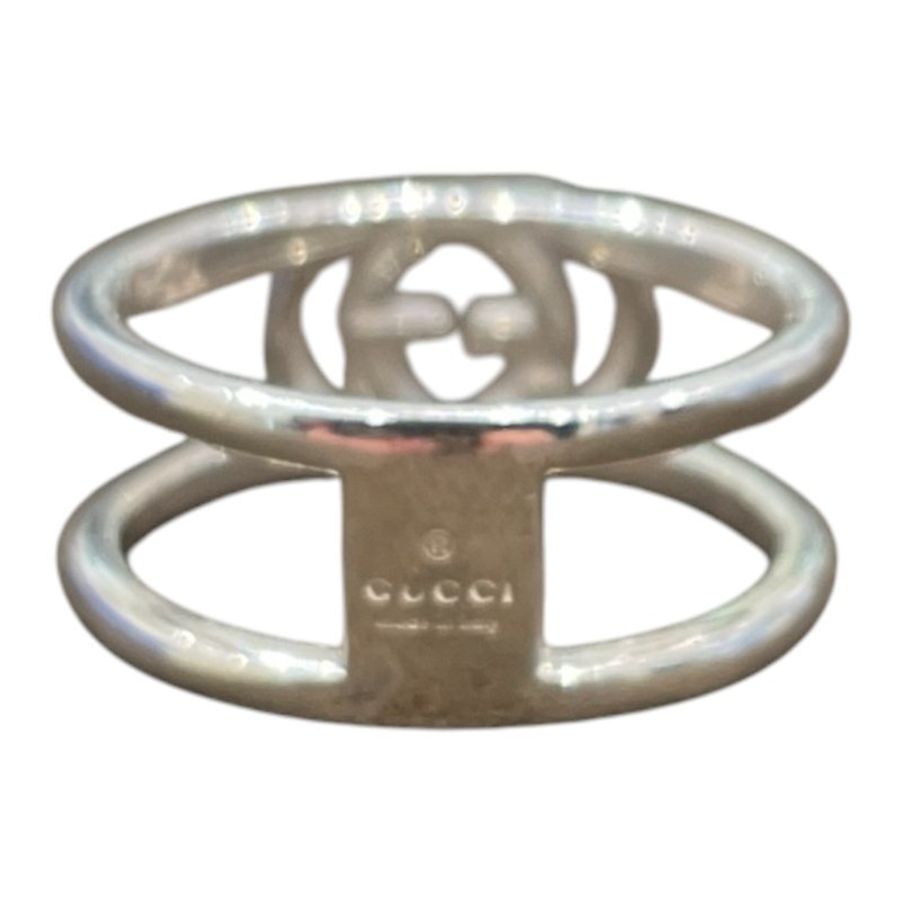 GUCCI 古馳 298036 INTERLOCKING G 戒指 925純銀 #19-2