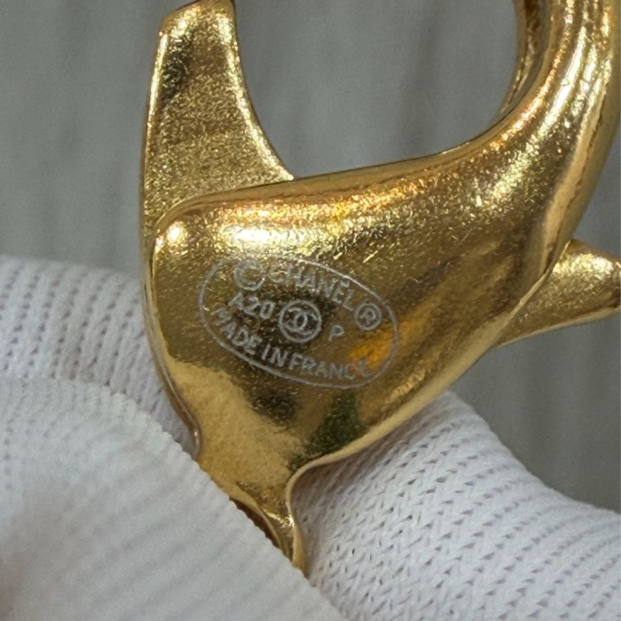 CHANEL 皮穿鍊 黑金 金釦 雙C 腰鍊 腰帶-10