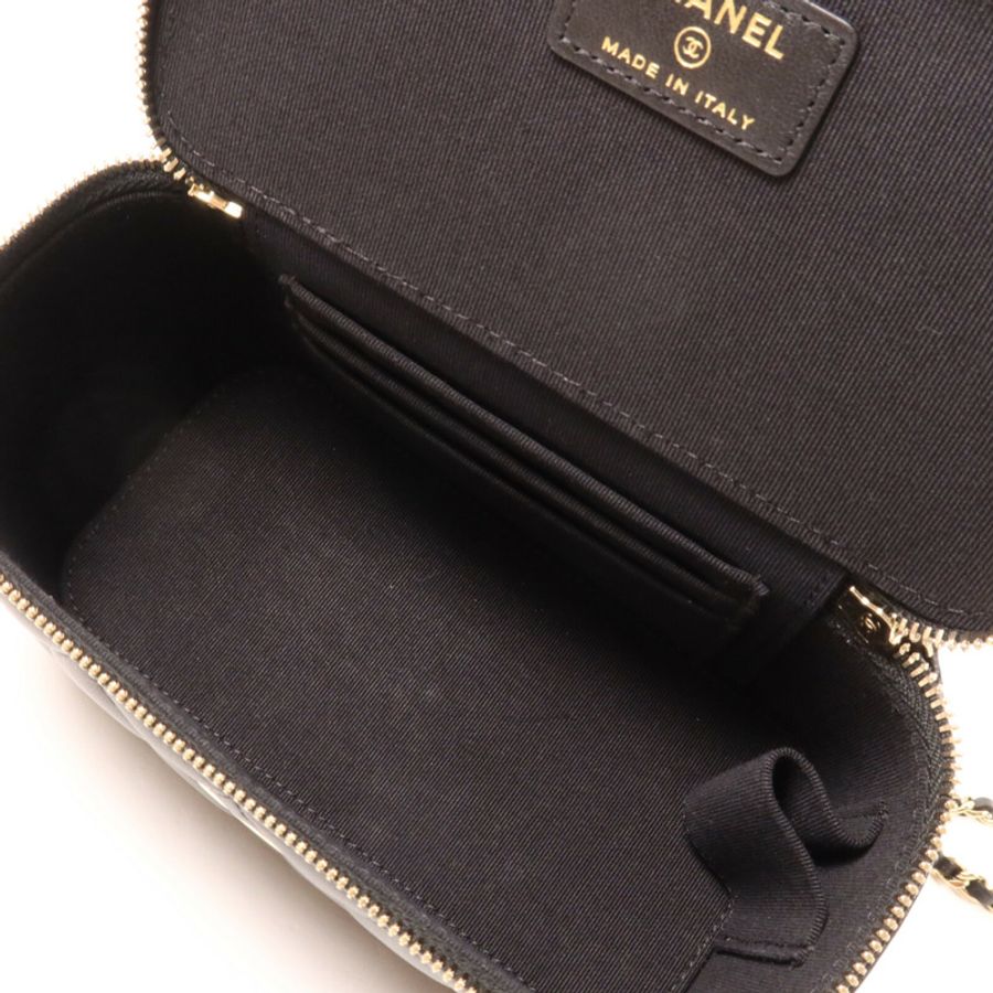 CHANEL 羊皮皮革Vanity Case鏈帶手挽肩背兩用袋-4