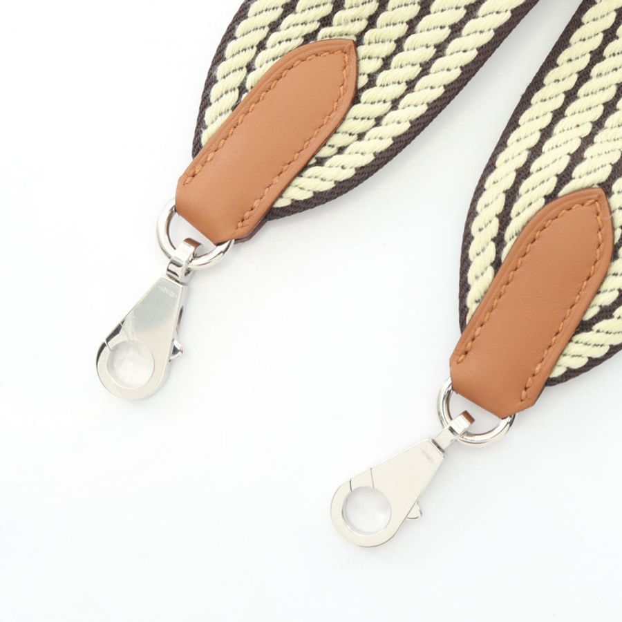 HERMES Bandouliere Sangle Cavall 肩帶 K Swift 帆布 Prunoir SHW-2
