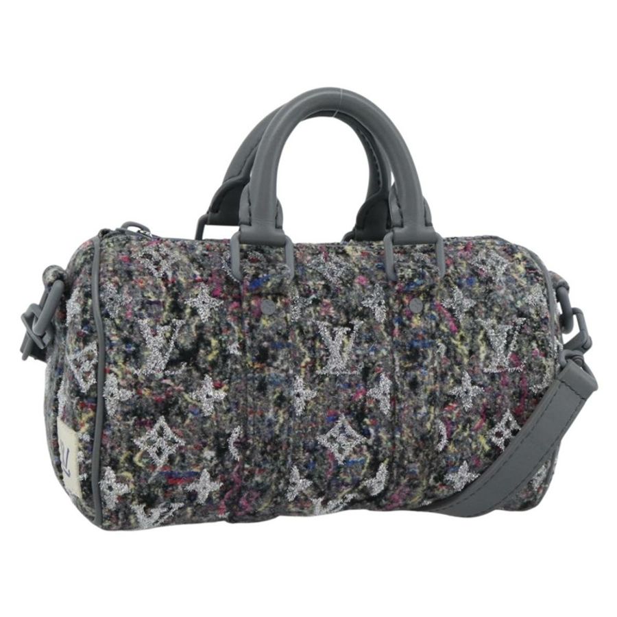 【日本直送】路易威登 Monogram 花紋氈 Keepall XS 手提包 灰色/粉紅色 M80821 正品 191687SAM-0