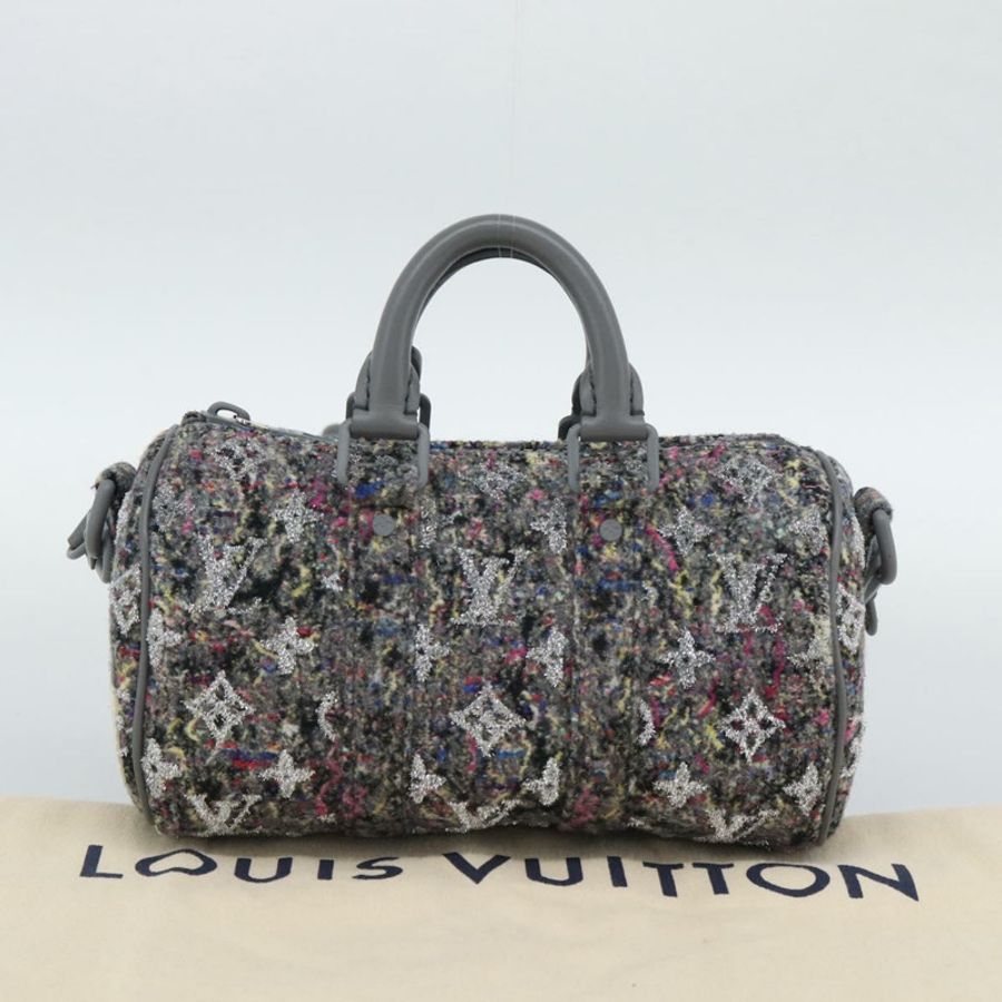 【日本直送】路易威登 Monogram 花紋氈 Keepall XS 手提包 灰色/粉紅色 M80821 正品 191687SAM-11