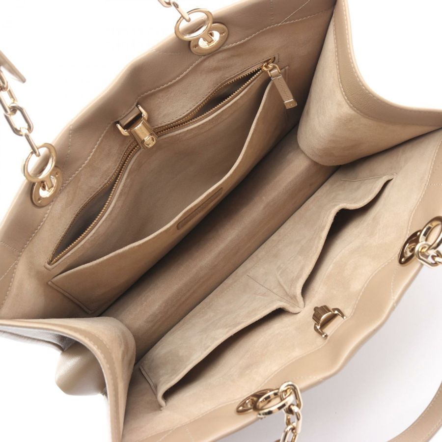 Christian Dior Essential Medium Archicanage Tote chai shoulder Bag leather Beige-2