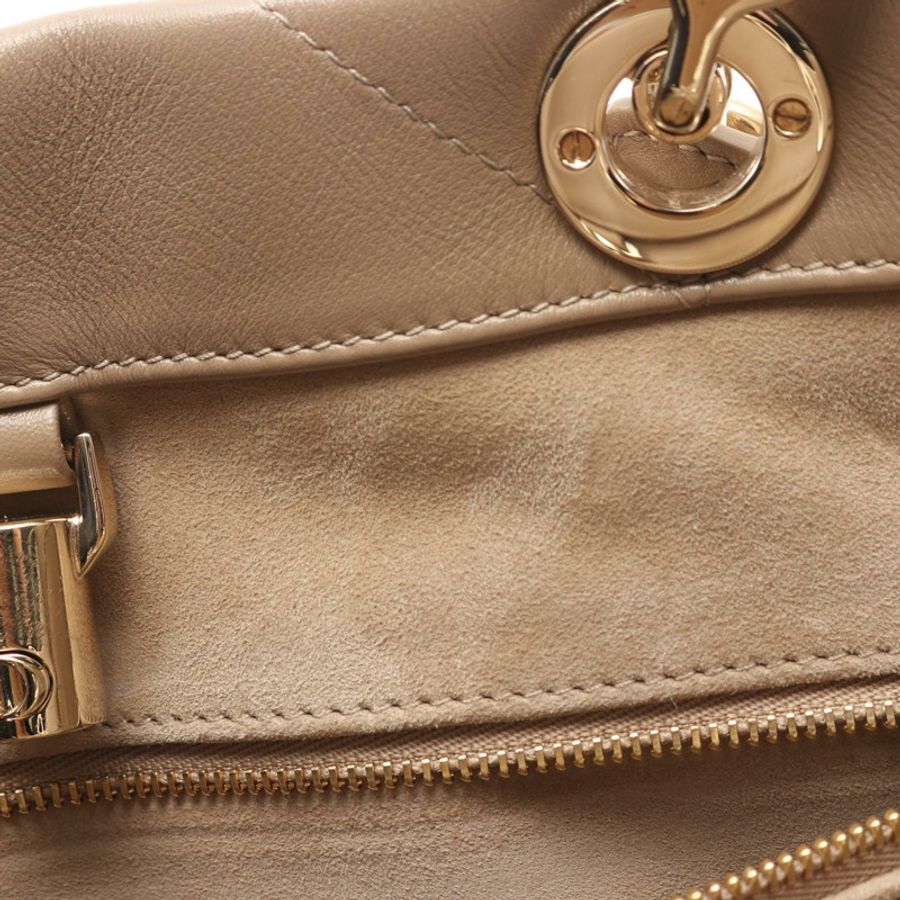Christian Dior Essential Medium Archicanage Tote chai shoulder Bag leather Beige-4