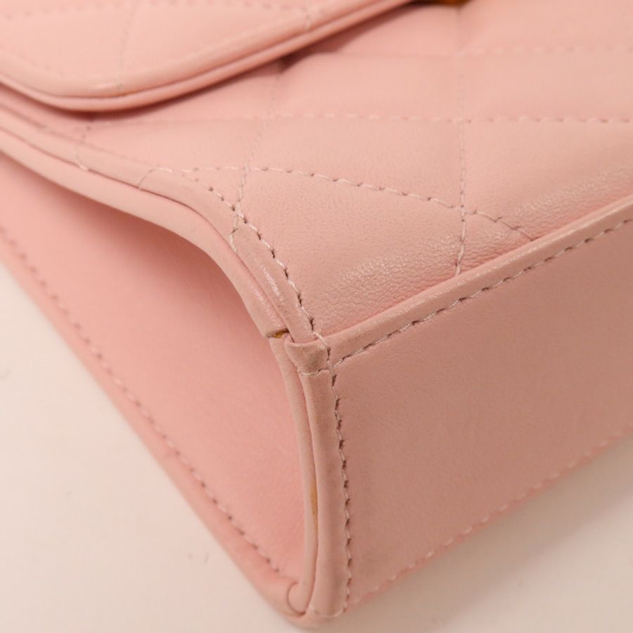CHANEL 羊皮皮革Mini Top Handle鏈帶手挽肩背兩用袋-11