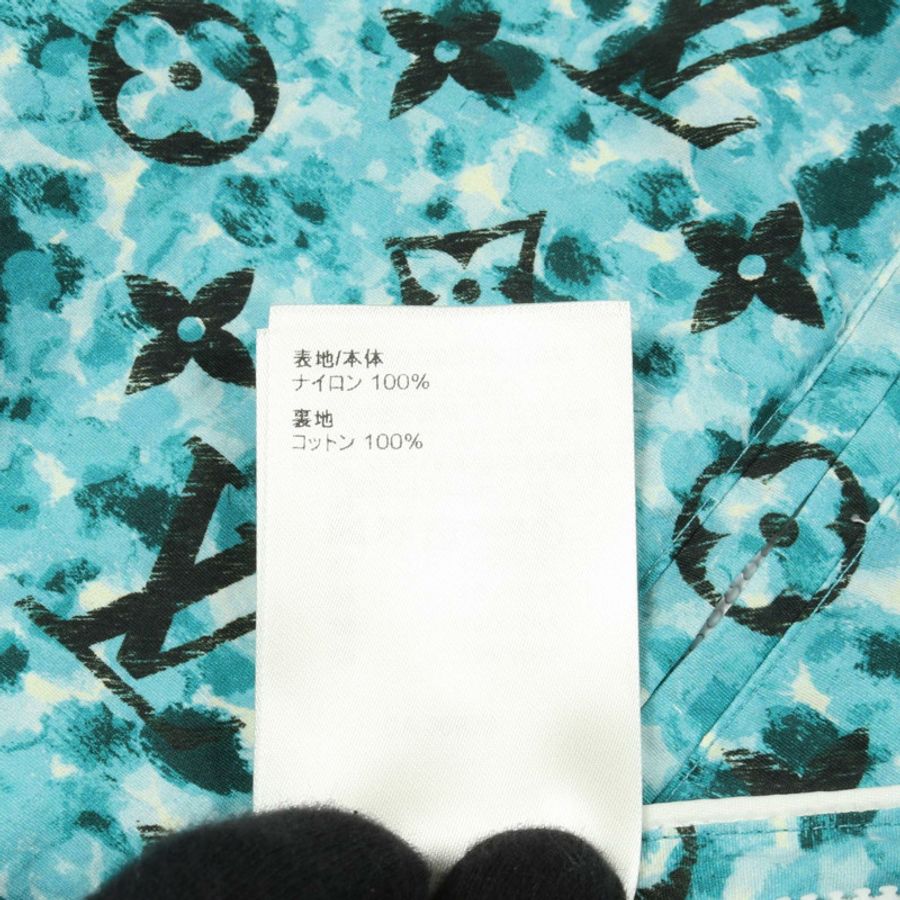 路易威登 Monogram 印花風衣 HPB10WZS2 尼龍藍白款 二手 #48-4