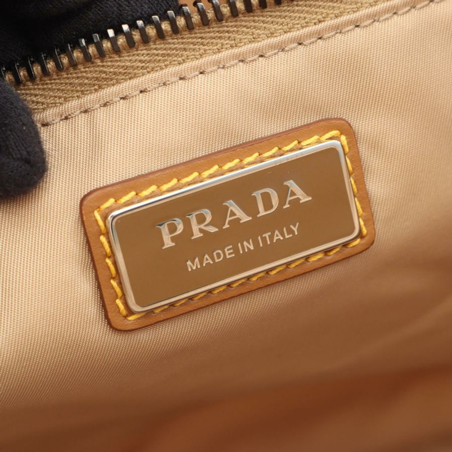 PRADA 拉桿旅行波士頓斜背包 2VQ002 尼龍 米色 男女通用-4