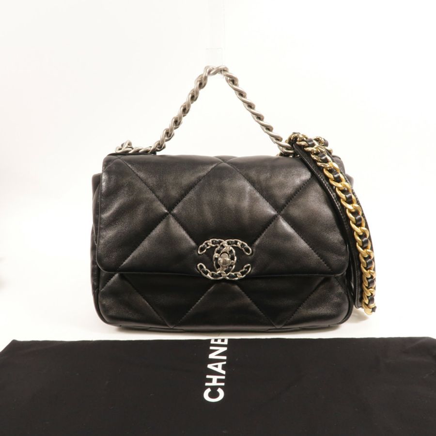 CHANEL 羊皮皮革Chanel 19 Small鏈帶肩背袋-3