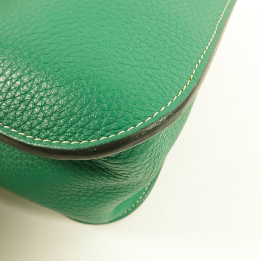 HERMES Clemence皮革Halzan 31手挽肩背兩用袋Menthe-10