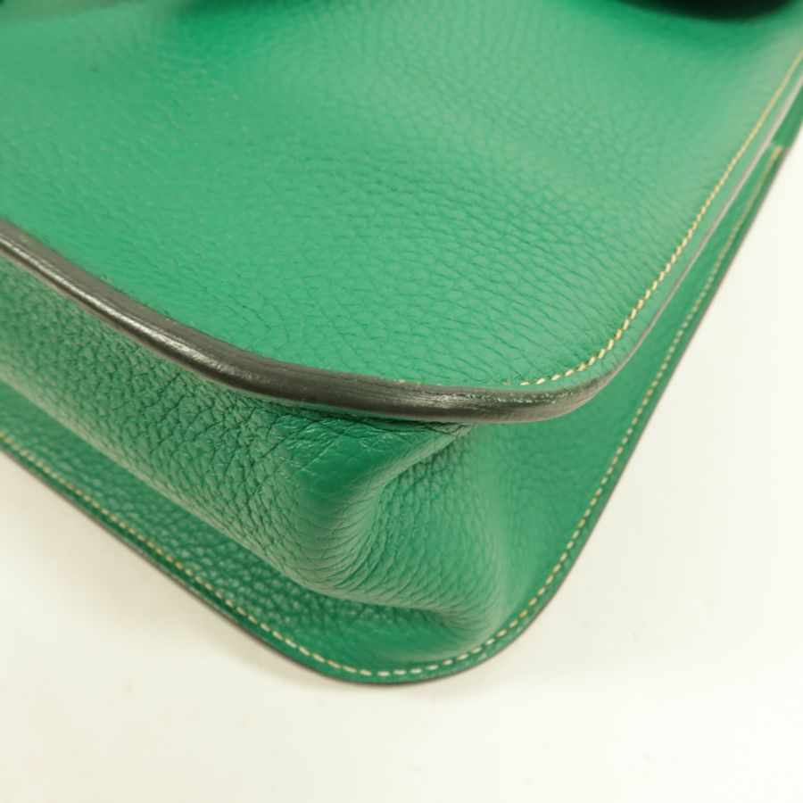 HERMES Clemence皮革Halzan 31手挽肩背兩用袋Menthe-12