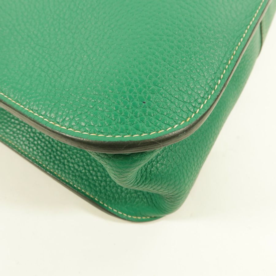 HERMES Clemence皮革Halzan 31手挽肩背兩用袋Menthe-13