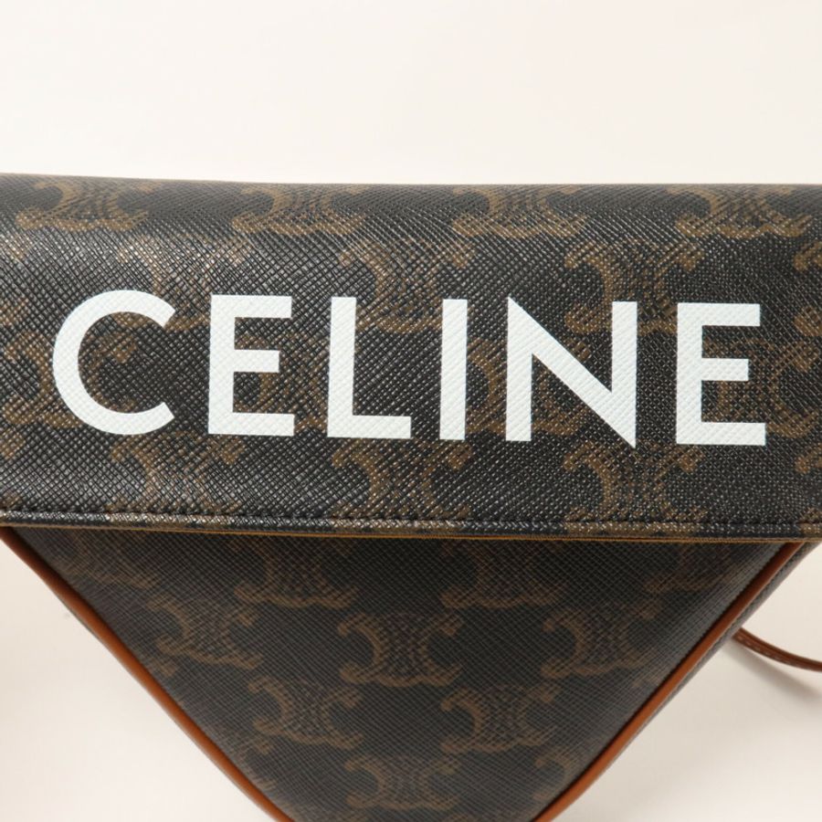 CELINE 塗層帆布Triangle Bag肩背袋-13