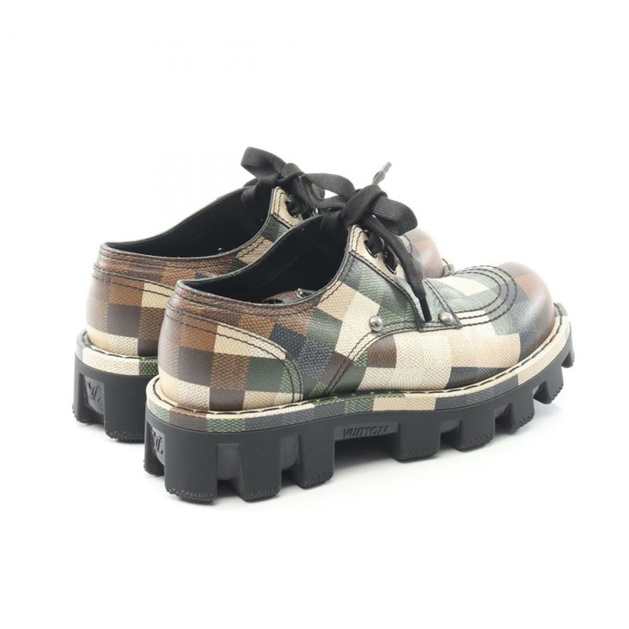 路易威登 LV Checker Line Damoflage 帆布運動鞋 #9 1/2 卡其色 二手-1