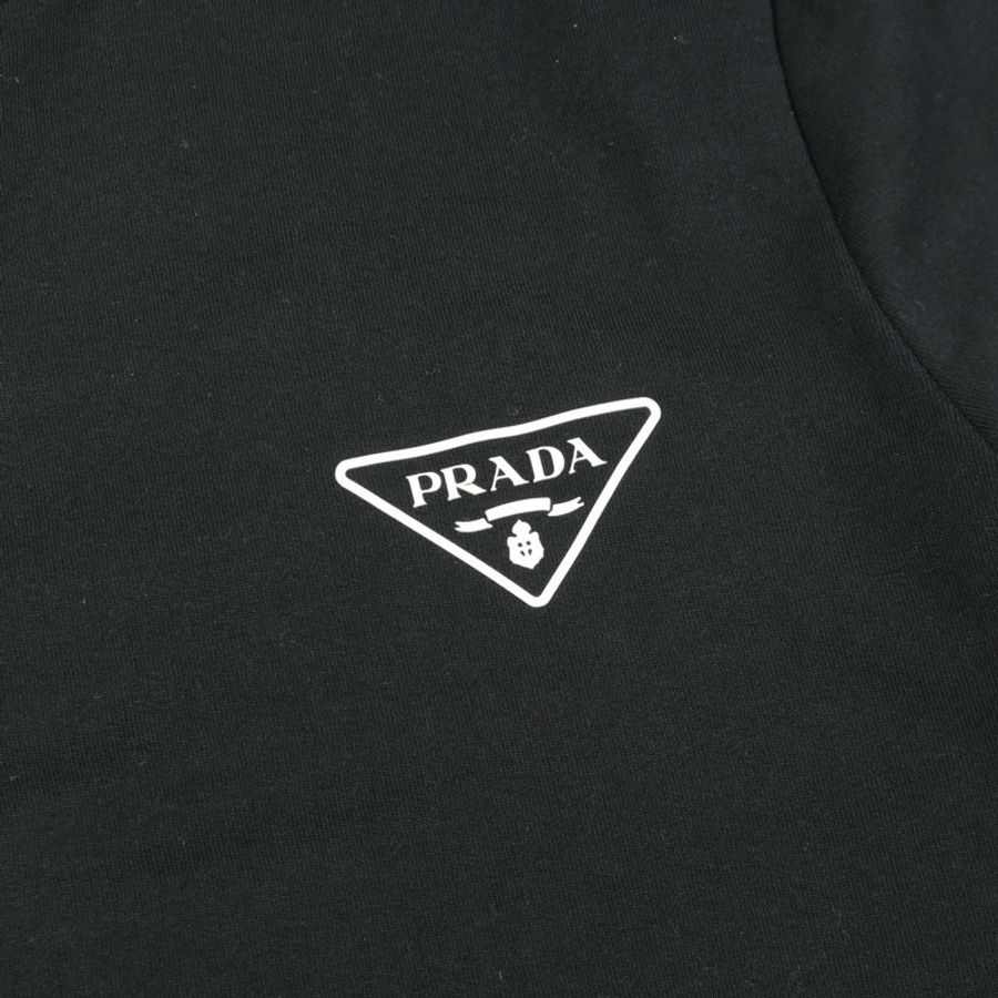 PRADA 三角形 logo 套頭衛衣 #XL 棉尼龍黑色二手男款-6