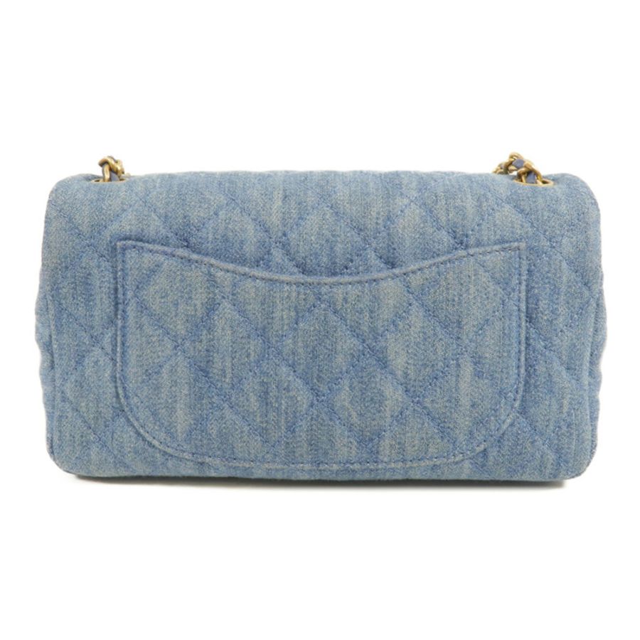CHANEL Denim Mini Classic 20 Gold Ball肩背袋-1