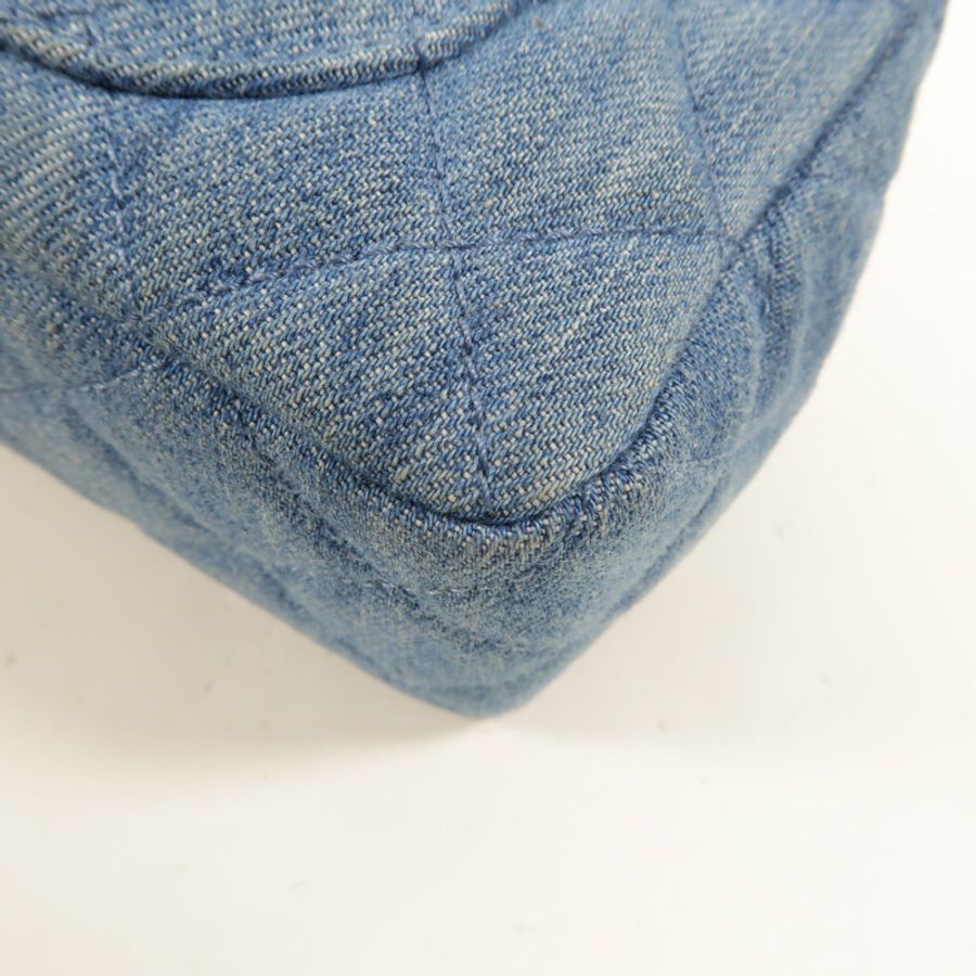 CHANEL Denim Mini Classic 20 Gold Ball肩背袋-14