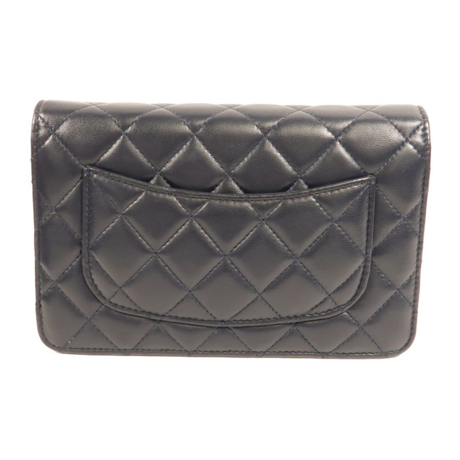 CHANEL 羊皮皮革WOC Wallet On Chain Gold Ball鏈帶肩背袋-1