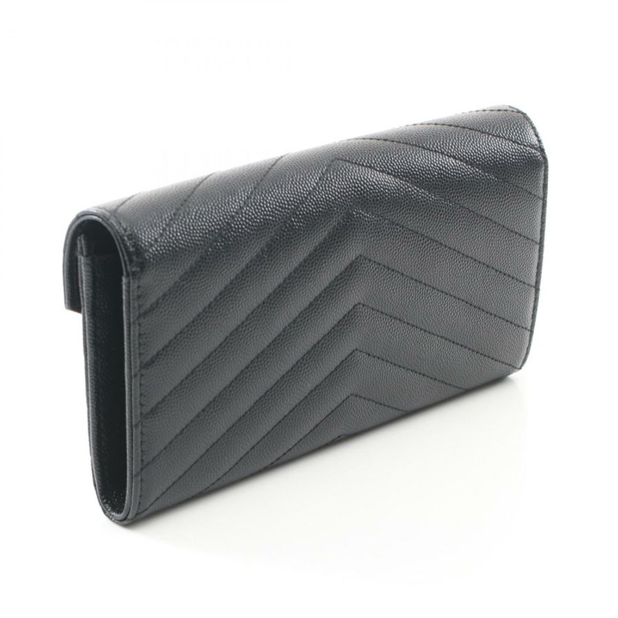 聖羅蘭巴黎 Monogram 雙折皮夾,黑色皮革,全新女士 YSL-1
