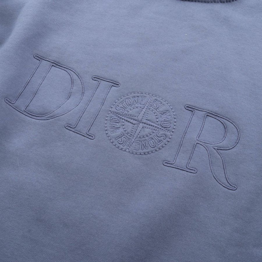 Dior × Stone Island 聯名款衛衣,純棉材質,藍色,二手男款 S 碼-7