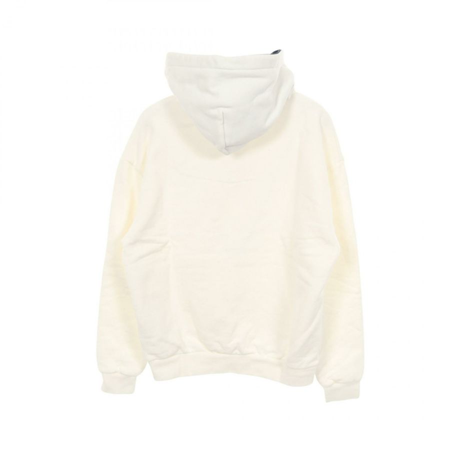 路易威登 LV 鑲鑽 Logo Monogram 襯裡連帽衫,白色,棉質,二手,S 碼-1