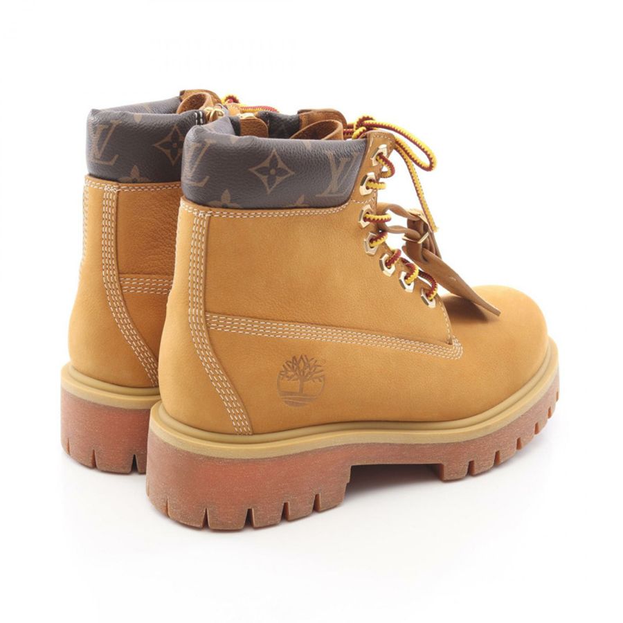 路易威登 Timberland 短靴 #8 皮革 Monogram 帆布棕色 LV-1