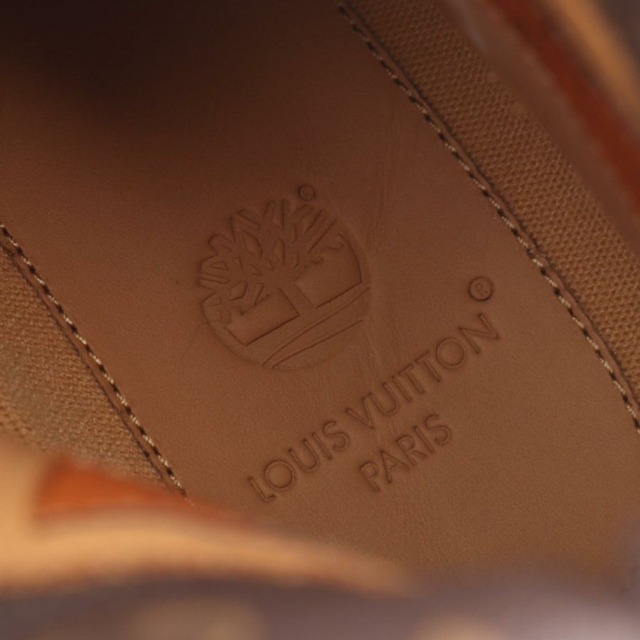 路易威登 Timberland 短靴 #8 皮革 Monogram 帆布棕色 LV-4
