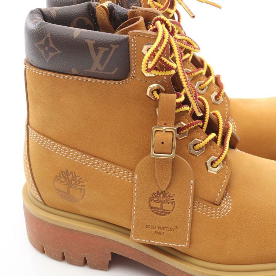 路易威登 Timberland 短靴 #8 皮革 Monogram 帆布棕色 LV-7