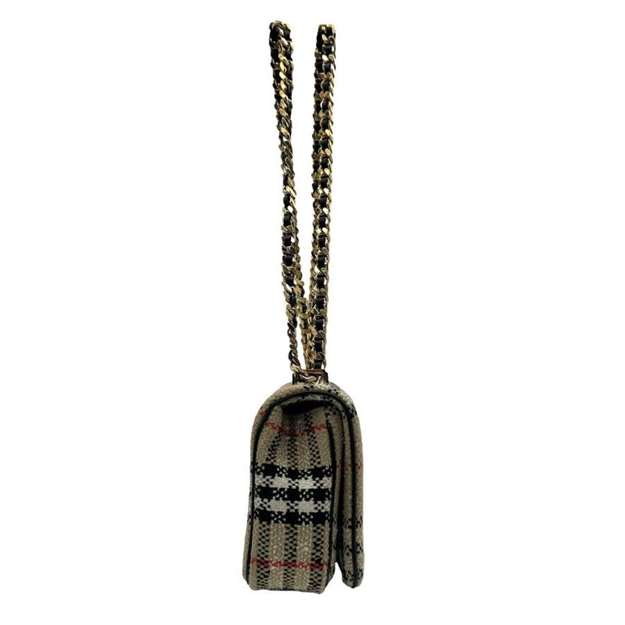 【美收精品】 Burberry Lola TB 經典格紋毛料小號鏈帶肩背包 C-724【隔月月中將轉賣至日本 上架期限30天】-3