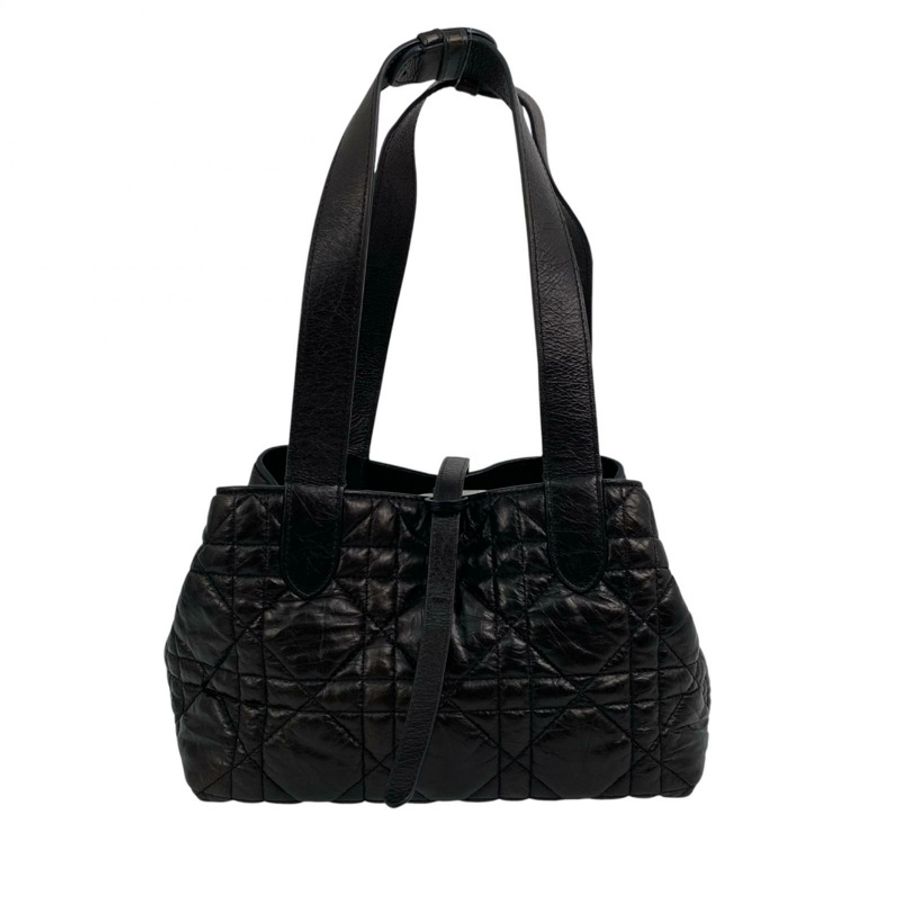 △ DIOR 迪奧 Black Calfskin Toujour Shoulder Bag 黑色小牛皮肩背包-267012363-1