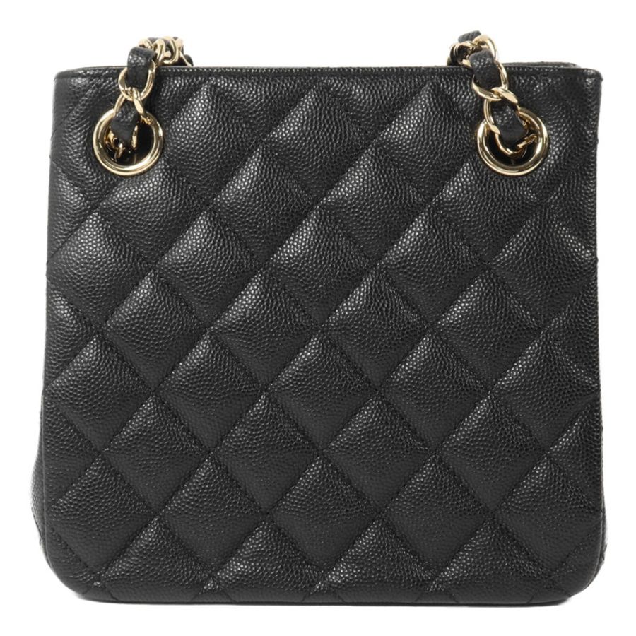 CHANEL 牛皮皮革Mini Bucket鏈帶肩背袋-1