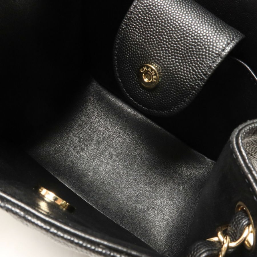 CHANEL 牛皮皮革Mini Bucket鏈帶肩背袋-4