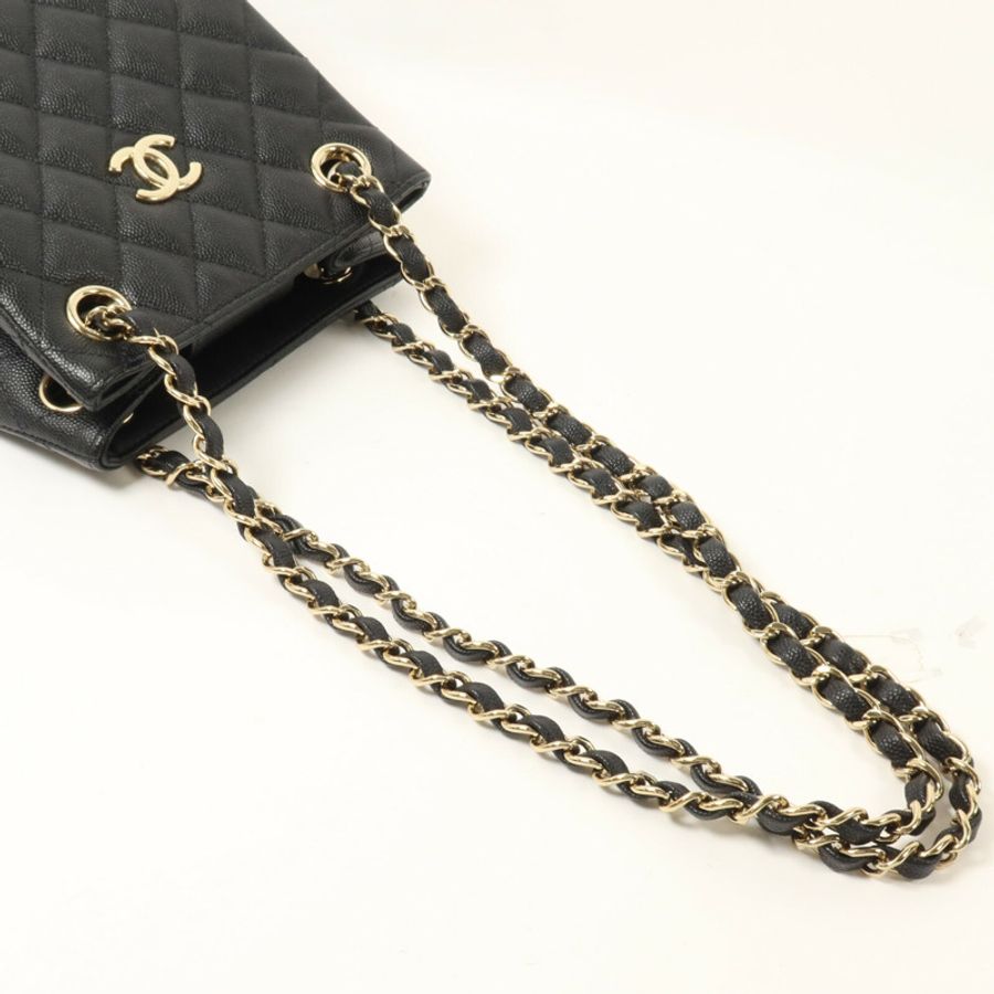 CHANEL 牛皮皮革Mini Bucket鏈帶肩背袋-6