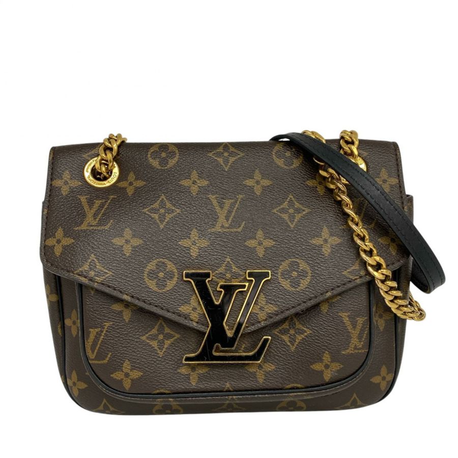 △ LOUIS VUITTON 路易·威登 Brown Coated Canvas Passy Monogram Chain Shoulder Bag 啡色塗層帆布經典花紋鏈條肩背包 M45592-267011571-0