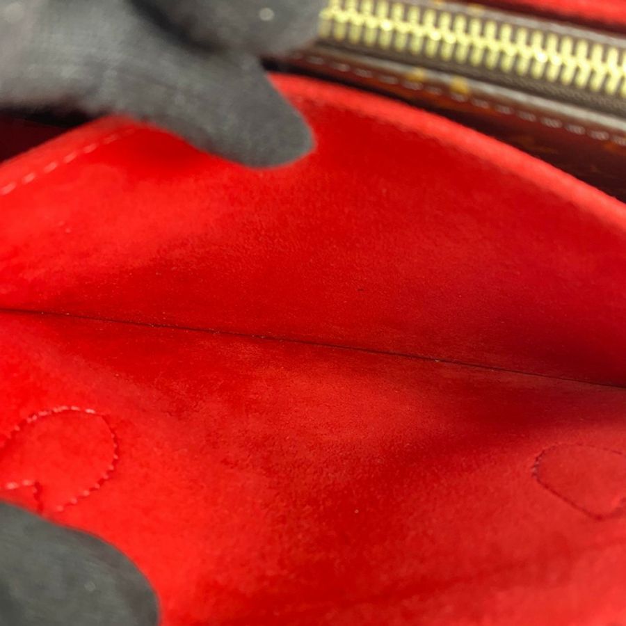 △ LOUIS VUITTON 路易·威登 Brown And Red Coated Canvas Monogram Flower Tote 2 way bag 啡色和紅色塗層帆布經典老花兩用袋 M43553-267013036-14